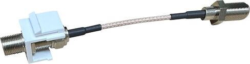 Coax Keystone Jack, Female to Female Pigtail (F-Type) 3GHz RG6 Connector for Wall Plate and Patch Panel, Coax Keystone Jack Insert (1 Pack) in Saudi Arabia