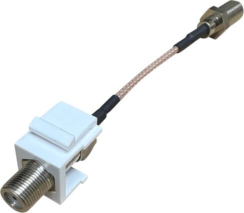Coax Keystone Jack, Female to Female Pigtail (F-Type) 3GHz RG6 Connector for Wall Plate and Patch Panel, Coax Keystone Jack Insert (1 Pack) in Saudi Arabia