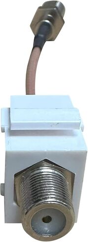 Coax Keystone Jack, Female to Female Pigtail (F-Type) 3GHz RG6 Connector for Wall Plate and Patch Panel, Coax Keystone Jack Insert (1 Pack) in Saudi Arabia