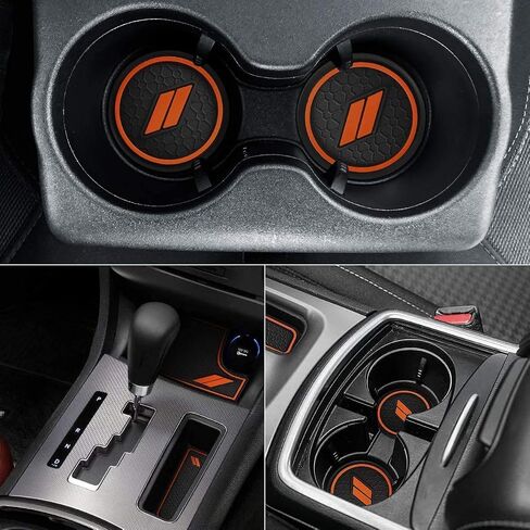 Auovo Anti-Dust Mats and Trims for Charger Accessories 2015-2023 6PCS Car Cup Holder Coasters Insert Center Console and 3 PCS Aluminum Alloy Air Conditioner Volume Radio Knob Cover Decal(red) in Saudi Arabia
