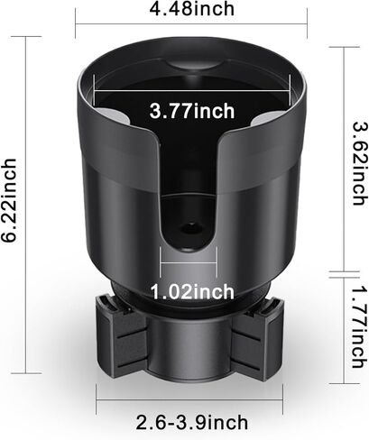 محول موسع لحامل أكواب السيارة مع قاعدة قابلة للتعديل، متوافق مع يتي 14/24/36 رامبلرز، قوارير مائية 32/40 أونصة، أكواب زجاجات كبيرة أخرى بمقاس 2.2 بوصة - 4.0 بوصة in Kuwait