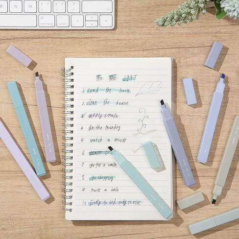 Mr. Pen- Aesthetic Highlighters, 8 pcs, Chisel Tip, Pastel Colors, Cute Highlighters Assorted Colors, Bible Highlighters and Pens No Bleed, No Bleed Highlighters for Bible Pages No Bleed in Saudi Arabia