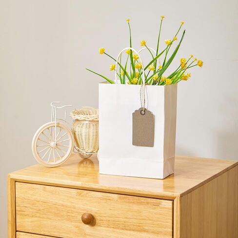 100 قطعة من بطاقات الهدايا الورقية البنية مقاس 3.5 × 2 بوصة مع سلسلة من SUNCOLOR in Kuwait