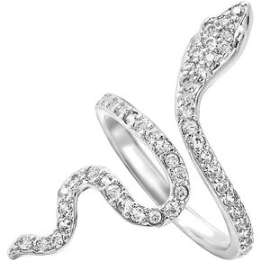 Snake Rings for Women Cubic Zirconia Opening Adjustable Band Rings Sterling Silver Rings for Women Men Vintage Punk Snake Open Rings Adjustable Statement Ring Jewelry Gifts in Kuwait