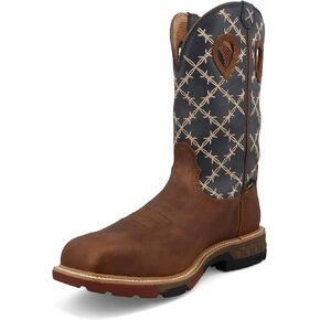 Twisted X Men's 12" Western Work Boot, Hazel & Navy, 15 D