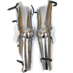 Medieval Accessories Full Leg Armor Pair, Solid Steel, Full Size, One Size