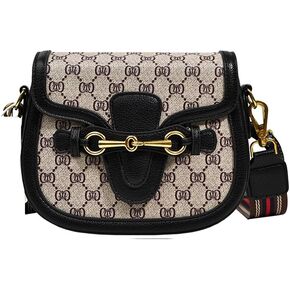 Women's Small Crossbody Bags with Golden Buckle Artificial Leather Purse Handbag in Fashionable Design