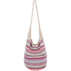 The Sak 120 Hobo Bag in Crochet, Large Purse with Single Shoulder Strap, Eden Stripe