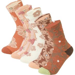 Autumn Winter Cute Vintage Fuzzy Socks Women, Spring Fancy Thick Cozy Thermal Warm Best Gifts Under 10 Dollars…