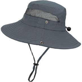 Sun Hat for Men/Women, Wide Brim UV Protection Fishing hat, Mens Waterproof Safari Boonie Bucket Hat for Hiking Garden Beach