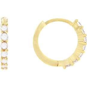 Huggie Earrings for Women – Huggie Hoop Stud Earring – 14K Gold & Fine Silver Plated – CZ Cubic Zirconia – Simple Elegant Delicate – with Gift Box Included