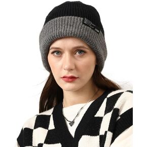 CLAPE Slouchy Beanie Hats Unisex Cuffed Hat Plain Skull Knit Cap for Men Women Double Layer Winter Thermal Hats Toboggan Cap