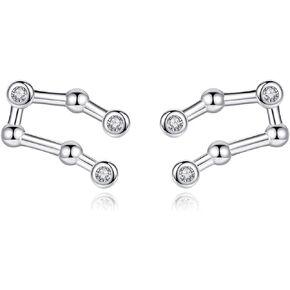 Zodiac Constellation Earrings 925 Sterling Silver CZ Horoscope Stud Earrings for Women -VIKI LYNN