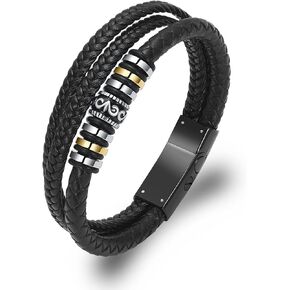 constantlife Cremation Bracelet for Ashes for Men Handmade Braided Leather Wristband Memorial Bangle Stainless Steel Bracelets Urn Jewelry Keepsake Gift in Kuwait
