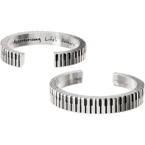 Whitney Howard Designs Piano Ring for Women or Men - Minimalist Comfort Fit Open Adjustable Pewter Ring - Musician Piano Player Gift