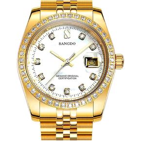 Luxury Men's Automatic Watches Fashion Automatic Self Wind Watch Stainless Calendar Window Water Resistant Wrist Watch Gold Outdoor, Business Style, Gifts