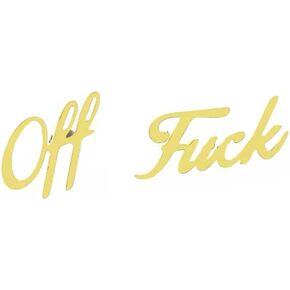 Gold Silver Rose Gold Fuck Off Stud Earrings 3Tone