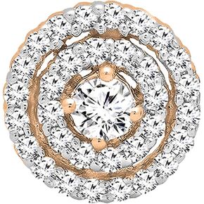 Dazzlingrock Collection Round White Diamond Ladies Flower Cluster Stud Earring (Only 1pc), 14K Gold