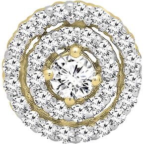 Dazzlingrock Collection Round White Diamond Ladies Flower Cluster Stud Earring (Only 1pc), 14K Gold