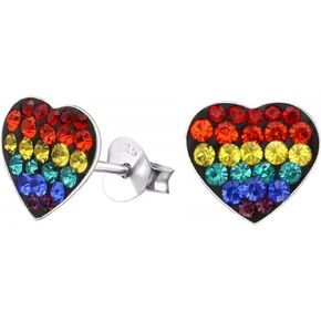 SAE99 Heart Love Valentines .925 Sterling-Silver Tiny Stud Earrings, Multiple Piercing, Cartilage Stud, Minimalist Dainty Earrings