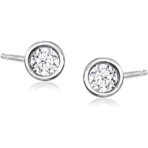 Ross-Simons 0.10 ct. t.w. Bezel-Set Lab-Grown Diamond Stud Earrings in Sterling Silver
