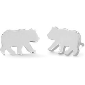 Boma Jewelry Sterling Silver Bear Stud Earrings