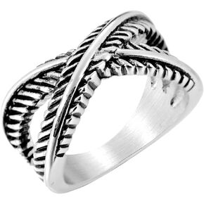 Jude Jewelers Stainless Steel Vintage Style Silver Gold Statement Promise Anniversary Ring