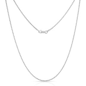 NYC Sterling Silver Necklace Chains – 925 Silver Chain Men and Women – Rhodium Plating Silver Jewelry - Rope Diamond-Cut Braided Twist Link – Made In Italy