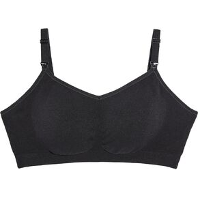 KNIX Seamless BlissFit Leakproof Nursing Bra - Wireless, Seamless Spandex Maternity Bra for Breastfeeding Women - Black, XX-Large (40A-DD)
