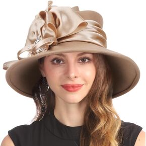 Women 100% Wool Felt Winter Hat 1920s Vintage Cloche Church Party Dress Hats