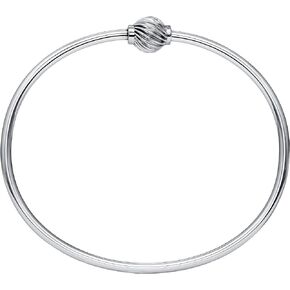 Lighthouse Creations The Traditional Sterling Silver Single Swirl Ball Threaded Bracelet from Cape Cod