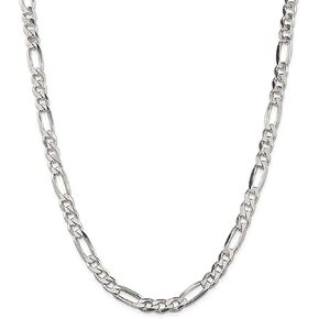Savlano 925 Sterling Silver 5mm Italian Solid Figaro Link Chain Necklace With Gift Box For Men & Women - Made in Italy
