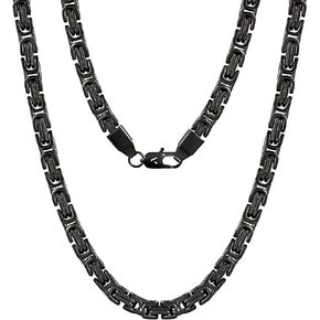 VEXXS Byzantine Necklace for Men Royal Byzantine Chain, 18K Real Gold Plated Gold Chain Men’s Necklace, Durable No Color Fading Men’s Chain 3mm 4mm Miami Cuban Link Chain Urban Fashion Street Wear