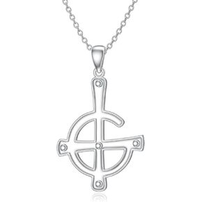 Ghost Band Necklace 925 Sterling Silver Inverted Cross Necklace Ghost BC Nameless Ghouls Pendant Necklace Jewelry Gifts for Men Women in Kuwait