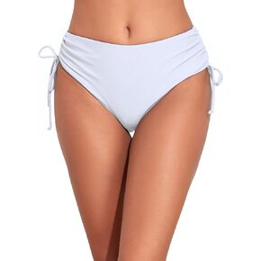 Cindy's aunt Womens Bikini Bottoms with Side Drawstring Tummy Control Swim Shorts Shirred Tankinis Brief