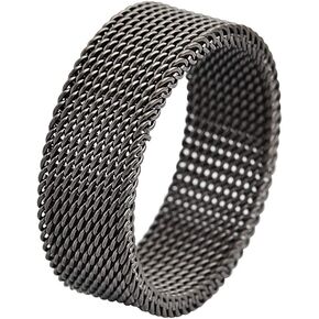 Geoffrey Beene Stainless Steel Men's Comfort Fit Mesh Ring