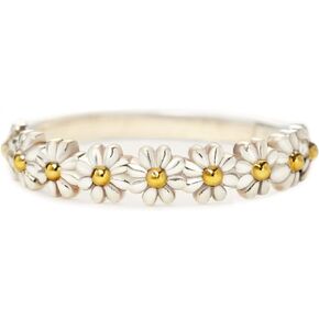 Story Jewellery I Think About You Every Daisy Ring for Women, Daisy Sunflower Rings for Women, Silver Plated Daisy Jewelry Gifts for Mother Daughter Friends, Birthday Christmas Valentines Gifts