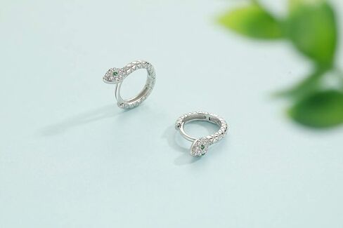 Presentski Snake Hoop Earrings for Women Tiny Huggie Earrings Gold Plated Snake Sterling Silver Hoop Earrings for Girls in Saudi Arabia