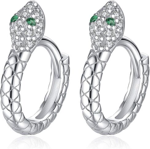 Presentski Snake Hoop Earrings for Women Tiny Huggie Earrings Gold Plated Snake Sterling Silver Hoop Earrings for Girls in Saudi Arabia