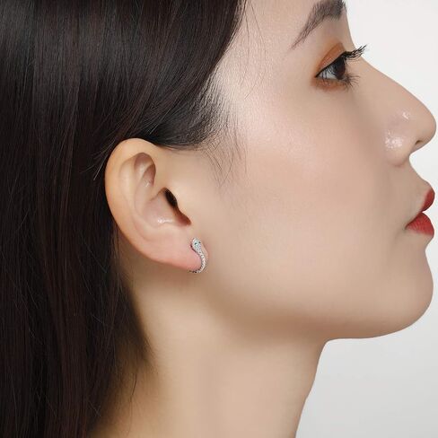 Presentski Snake Hoop Earrings for Women Tiny Huggie Earrings Gold Plated Snake Sterling Silver Hoop Earrings for Girls in Saudi Arabia