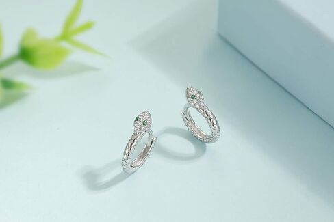 Presentski Snake Hoop Earrings for Women Tiny Huggie Earrings Gold Plated Snake Sterling Silver Hoop Earrings for Girls in Saudi Arabia