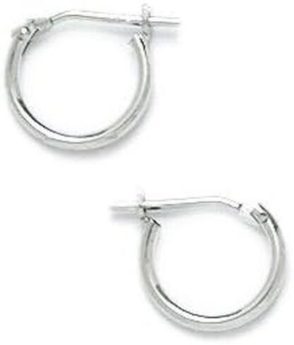 14k White Gold 10mm Round Hoop Earrings Jewelry Gifts for Women in Saudi Arabia