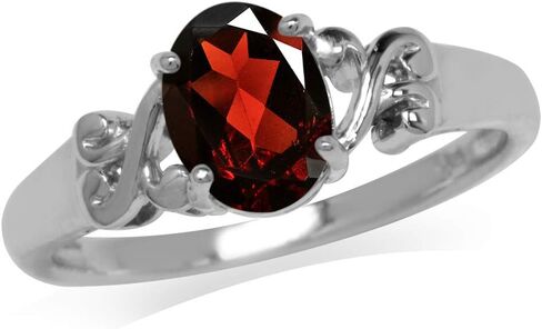 Silvershake Birthstone Gemstone White Gold Plated 925 Sterling Silver Victorian Style Solitaire Promise or Engagement Ring Jewelry for Women in Kuwait