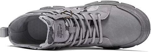 Men's Fashion Boots Mid Top Hiking Shoes for Men Canvas Combat Boots Tactical Shoes for Casual Work Outdoor Camouflage Grey Size 8.5 in Kuwait