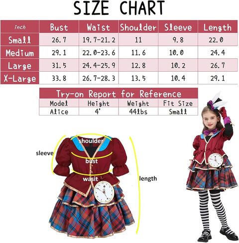 LTAKK Mad Hatter Costume Girls Halloween Kids Mad Hatter Cosplay Full Set for Girl in Saudi Arabia