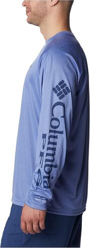 Columbia Men's Standard Terminal Tackle Long Sleeve Shirt, Violet Sea Heather/Carbon Logo, X-Large in Saudi Arabia