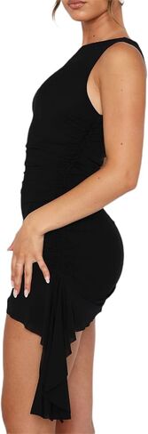 المرأة انقطاع عارية الذراعين فستان قصير مثير بلا أكمام السباغيتي حزام Bodycon فستان قصير الأزهار الجوف خارج فستان الحفلات in Saudi Arabia