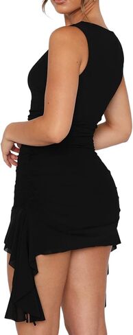 المرأة انقطاع عارية الذراعين فستان قصير مثير بلا أكمام السباغيتي حزام Bodycon فستان قصير الأزهار الجوف خارج فستان الحفلات in Saudi Arabia