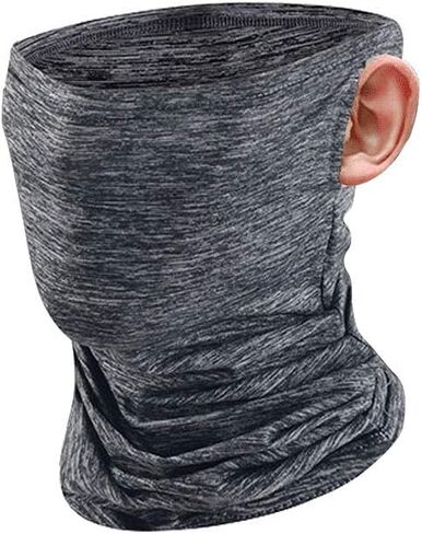 Hooshion 2 Pack Face Mask Bandanas for Men Women with PM2.5 Filter Ear Loop Neck Gaiter Headwear Face Cover Ice Silk Tube UV Dust Protection Headband for Sports, Outdoors in Saudi Arabia