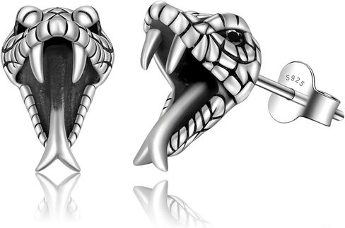 LINGBG JEWELRY Animal Stud Earrings 925 Sterling Silver Owl Stud Sea Snail Stud Snake Stud Tiger Stud Octopus Stud Spider Stud Elephant Stud Birthday Festival Jewelry Gifts in Kuwait